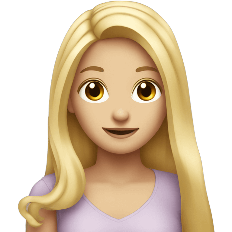 Blonde girl with long hair nano emoji