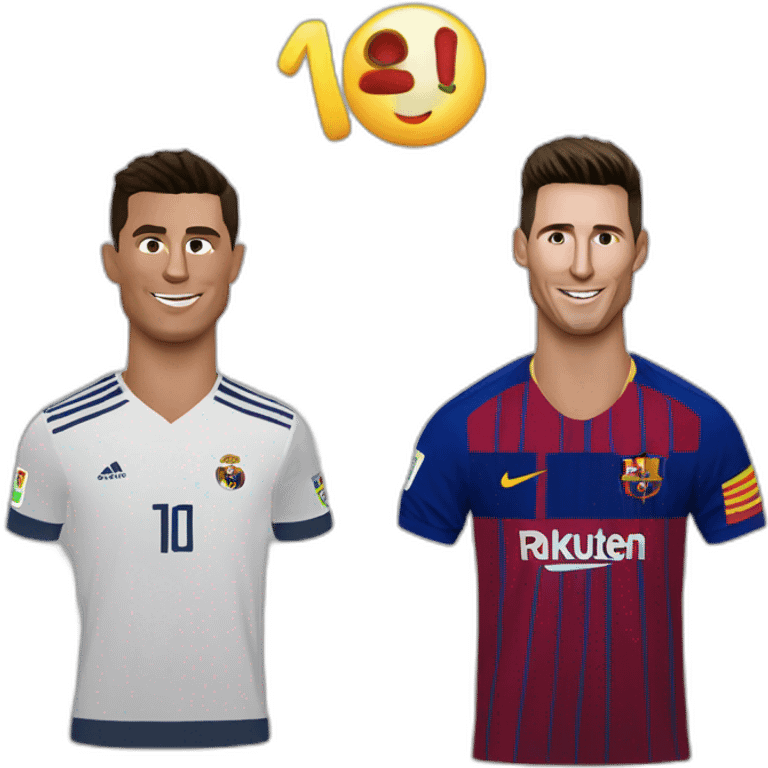 Cristiano Ronaldo and Leo Messi saying Suiiii emoji