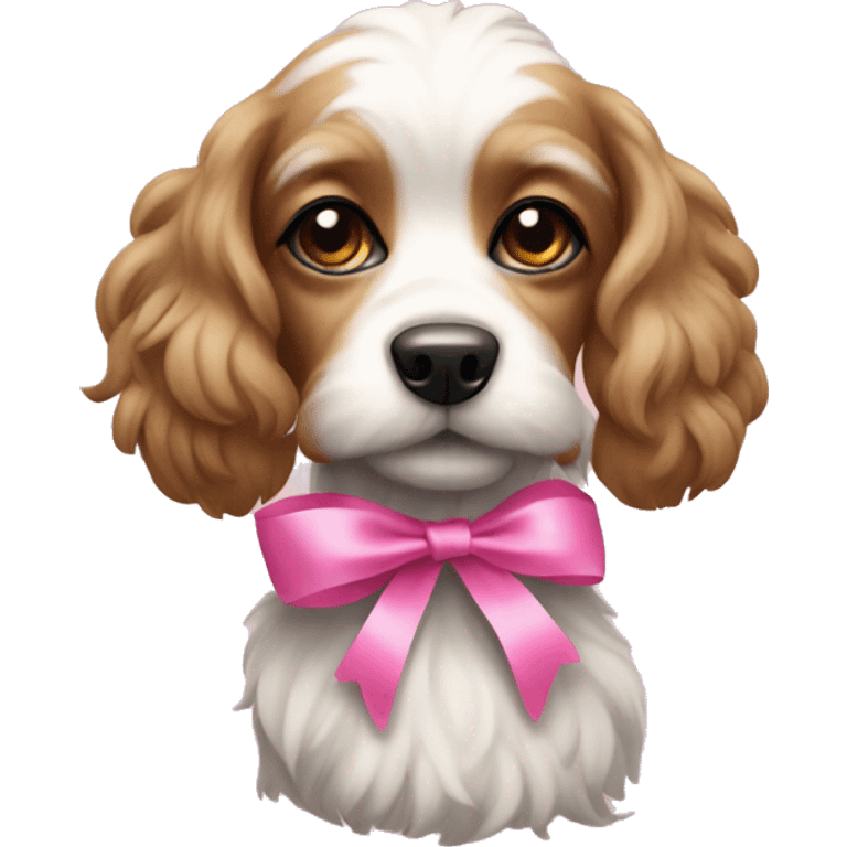 rotwellier dog with a pink ribbon  emoji