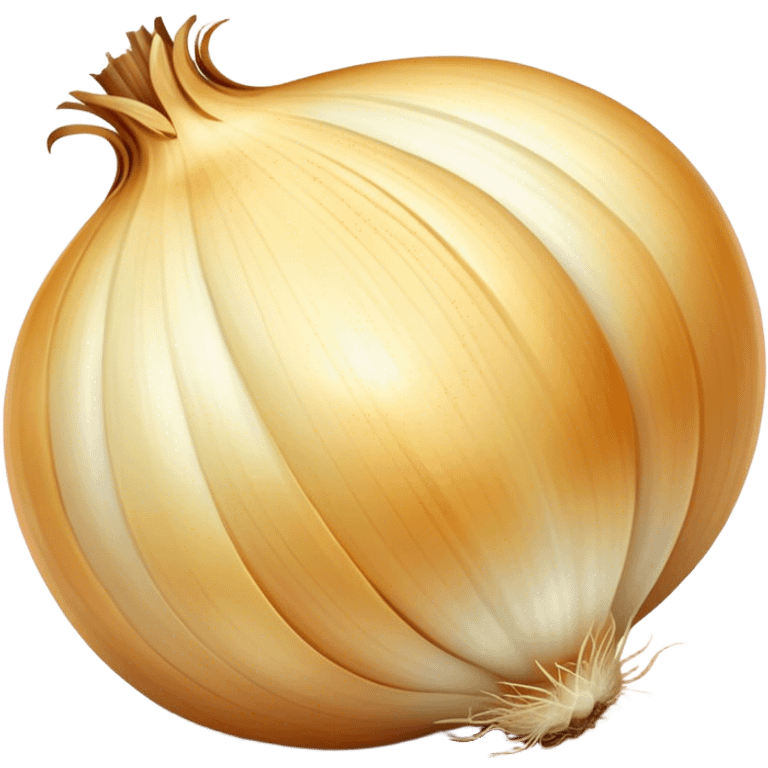 Cinematic crisp white onion, slightly peeled to reveal smooth layers, warm golden tones, rustic and fresh, soft glowing highlights. emoji