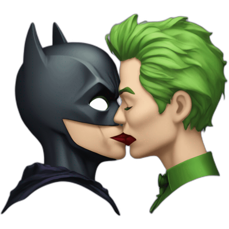 batman kiss joker emoji