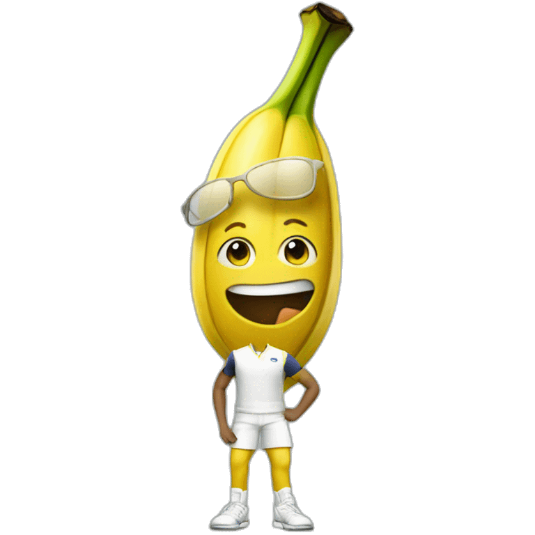 Humanlike Banana in a tennis uniform emoji