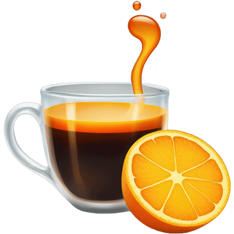 one coffee with orange juice in a glass cup emoji