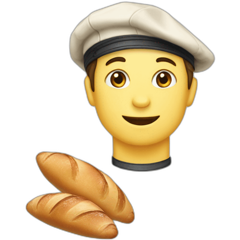 Français avec un béret , une bouteille de champagne une marinière et une baguette emoji