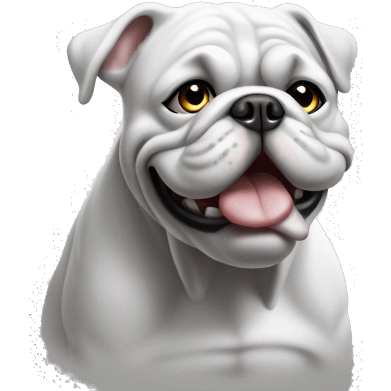 Bulldog francés blanco y negro emoji