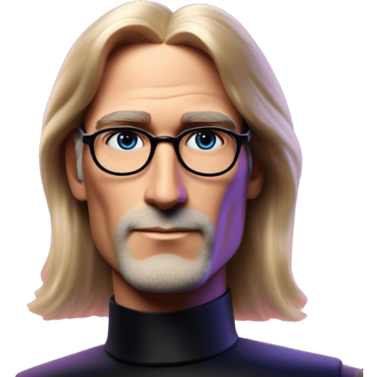 Synthwave Steve Jobs in Barbie style, oil paint, epic eyes, intricate lips, exquisite pose, beautiful, desirable, logical, Midsommar con barbie emoji