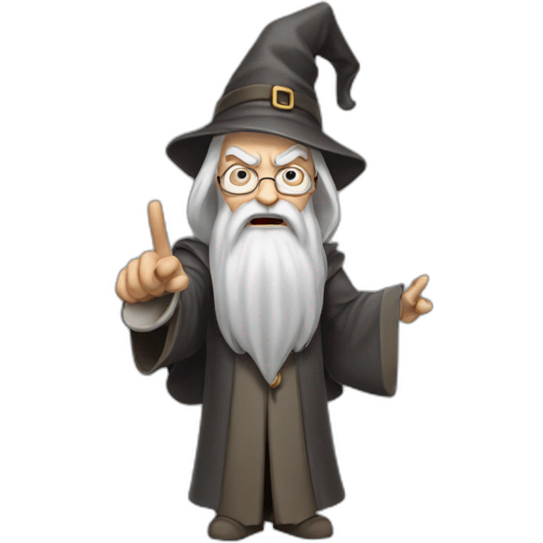 very angry dumbledore pointing forward emoji