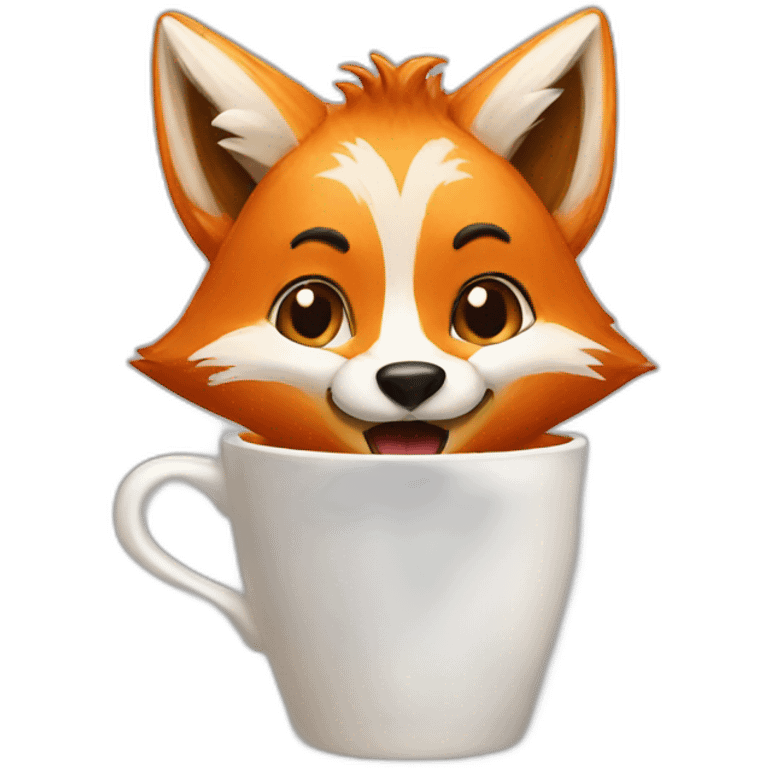 FOX DRINK COFFE emoji