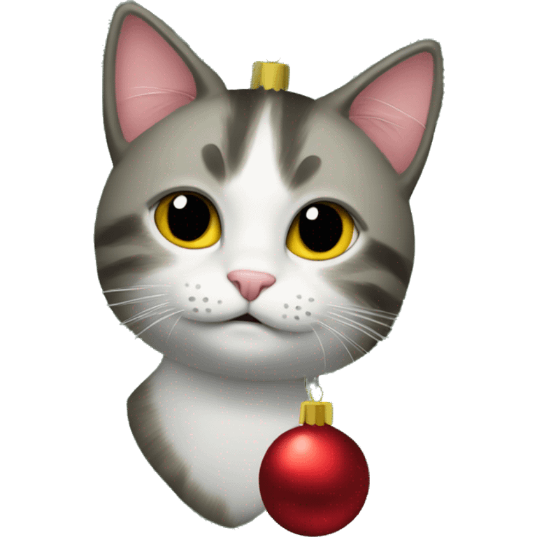 Cat on chritsmas tree emoji