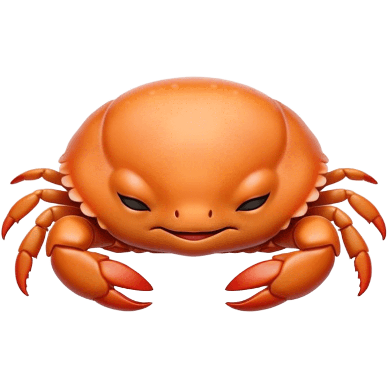 Meme-Worthy Cute Sleeping Baby Crab Portrait Emoji, Head and body resting peacefully with a contented smile, showcasing a petite, delicately armored form and eyes gently closed in serene slumber, Simplified yet adorably endearing features, highly detailed, glowing with a soft, drowsy coastal light, high shine, relaxed and utterly lovable, stylized with an air of playful laziness, soft glowing outline, capturing the essence of a sleeping baby crab that feels destined to become the next viral icon of adorable rest! emoji