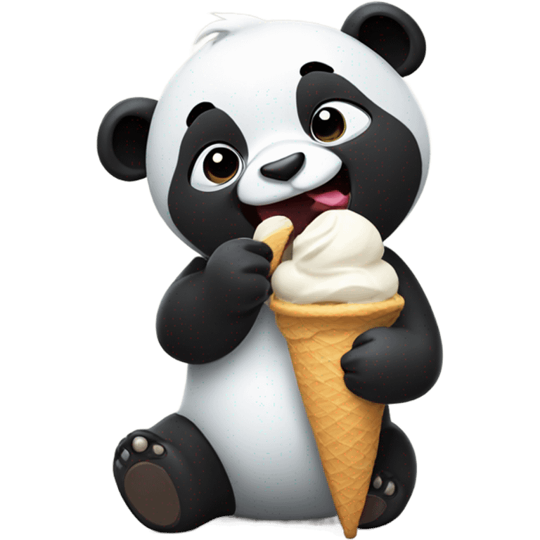 Panda eating ice cream emoji