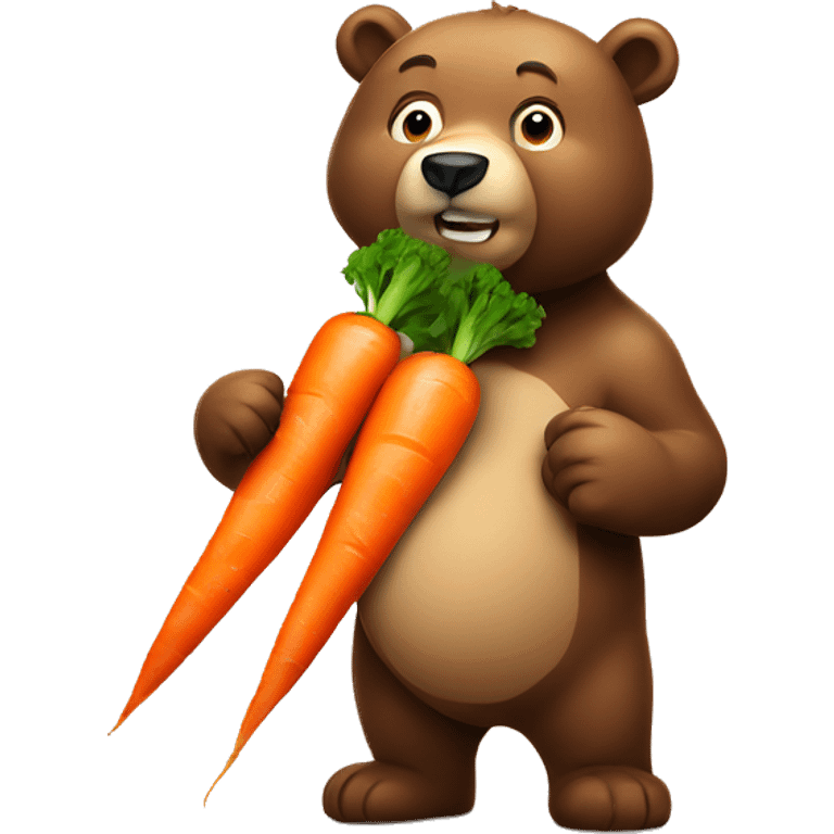 Strong bear eating a carrot emoji