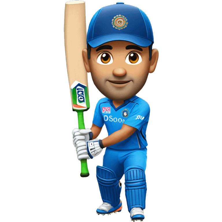 MSDHONI+cricketer+blue jersey emoji