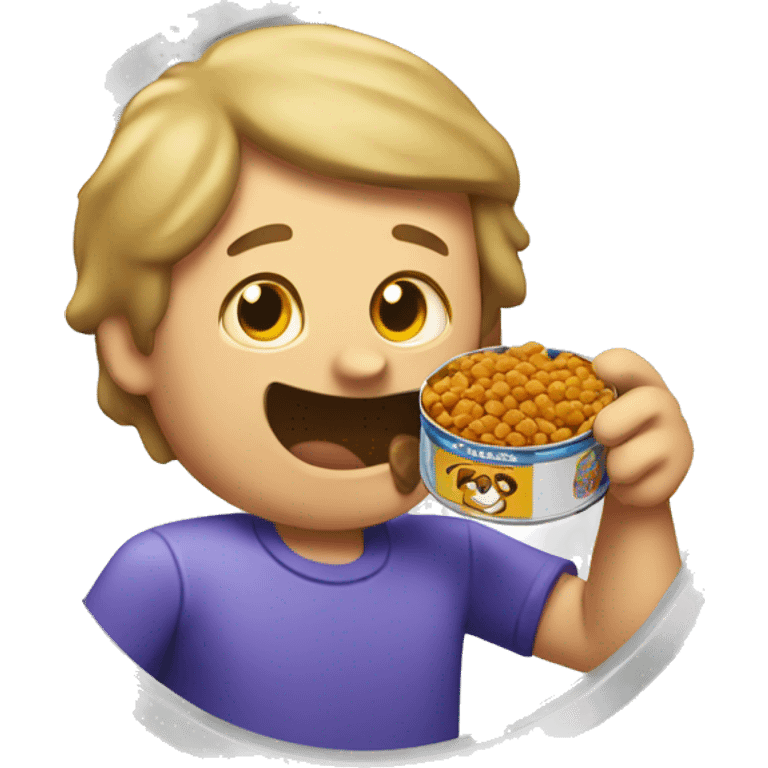 Man eating canned dog food emoji