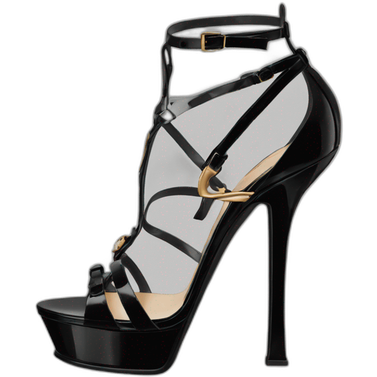 ysl sandal tribute black patent emoji