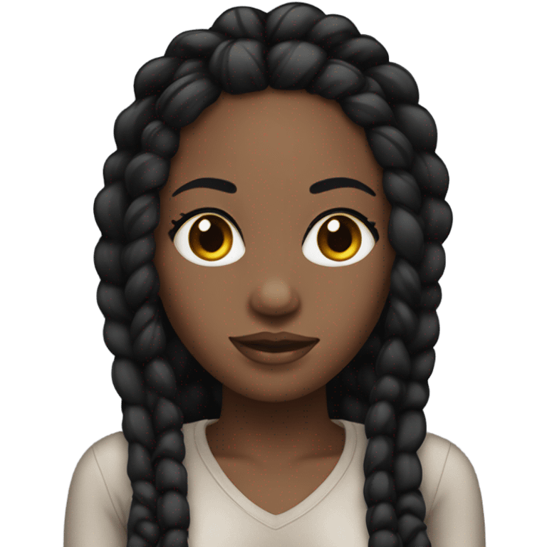 black woman with black braids and lash extensions  emoji