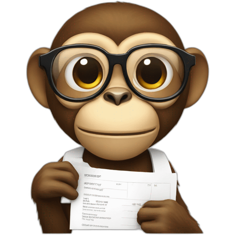 Monkey with specs and report card  emoji