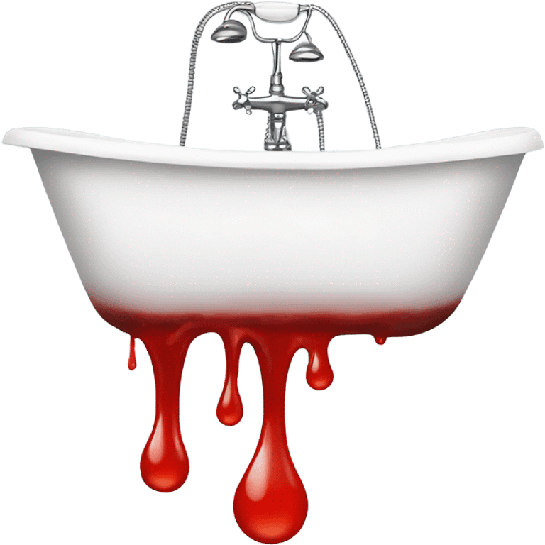 red water dripping from bath tub emoji