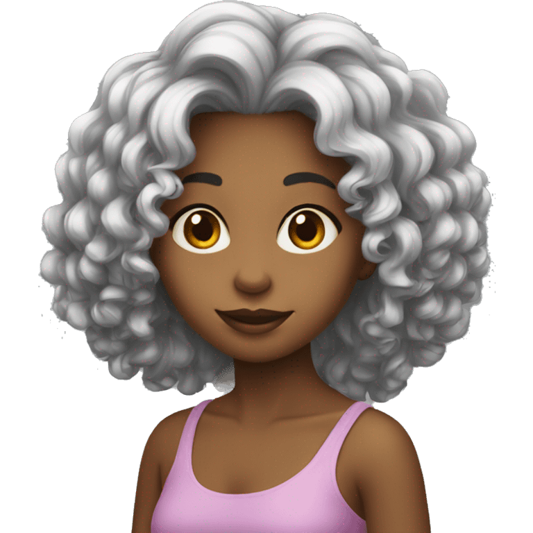 Menina de cabelo preto comprido  emoji