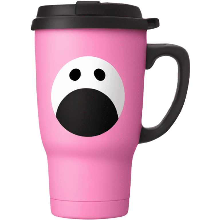 pink travel mug with a handle - no face emoji