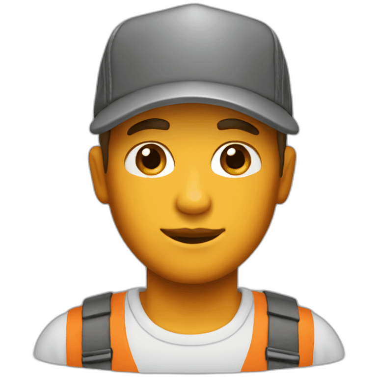 white skin trucker, orange palette emoji