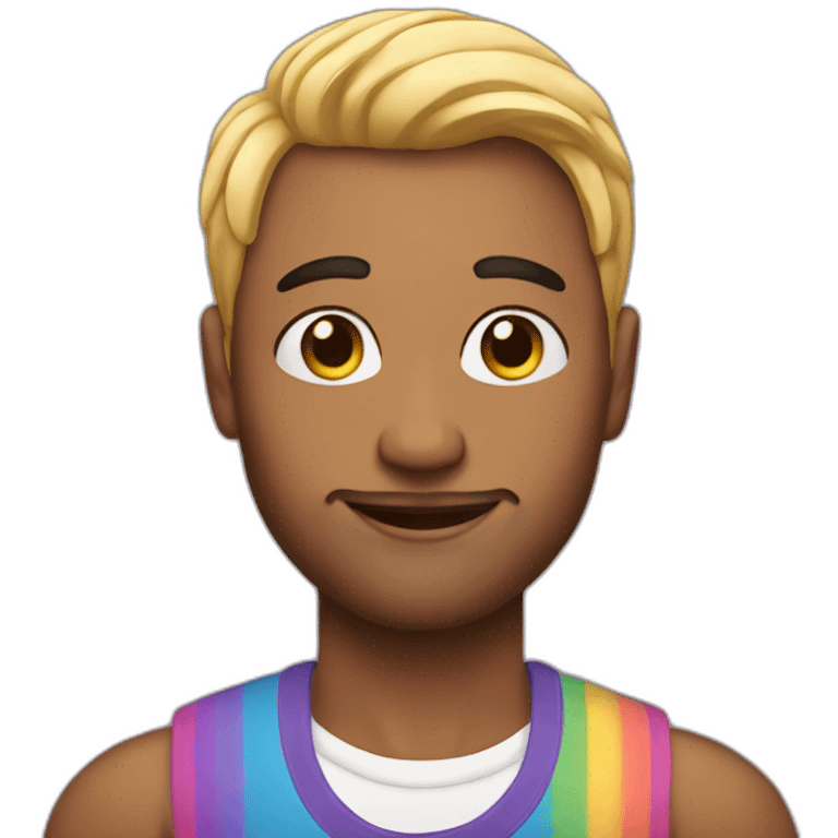 Gay man with make up emoji