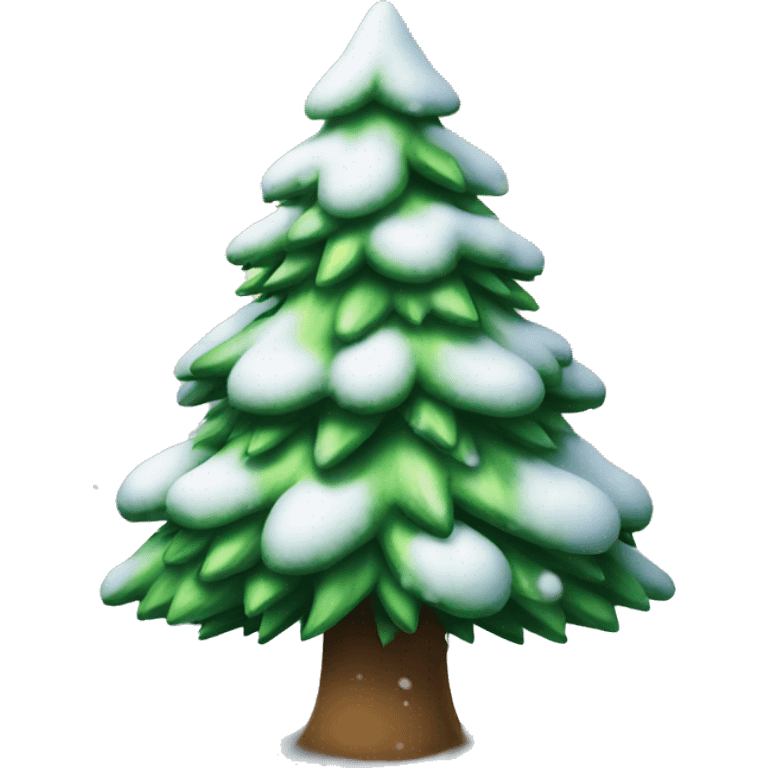 Christmas tree with snow emoji