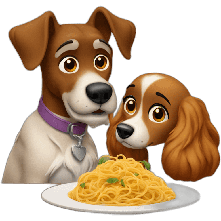 Lady and The tramp spaghetti scene emoji