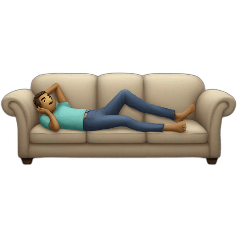 man lying on sofa chilling emoji