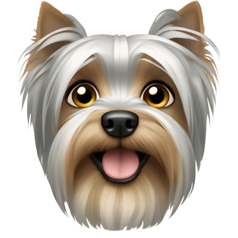 White and grey yorkie emoji