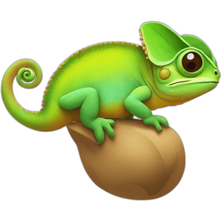 Cute little Chubby Chameleon emoji