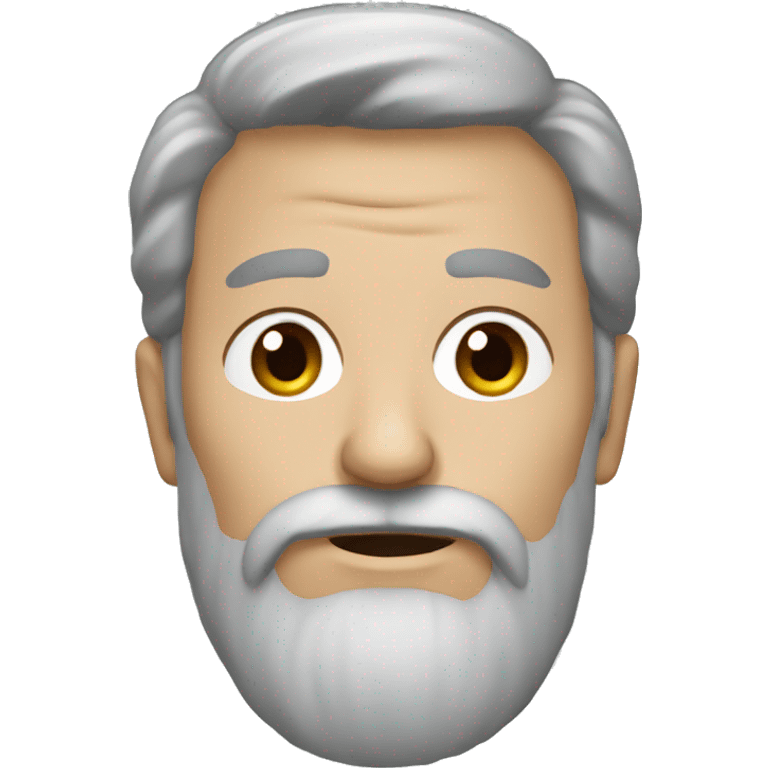 Brown hair, old man, beard emoji