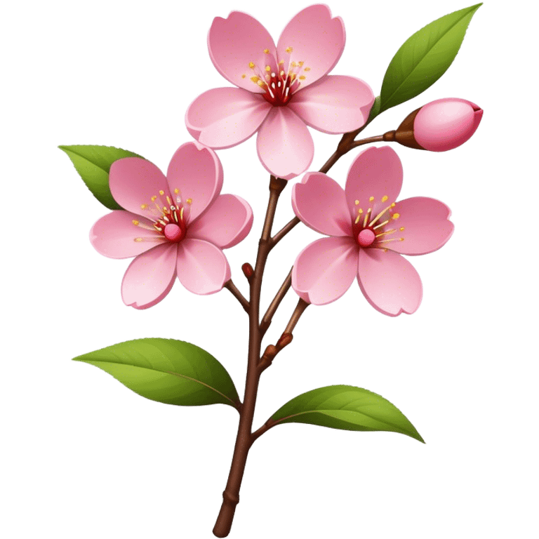 single Cherry Blossom, straight stem emoji