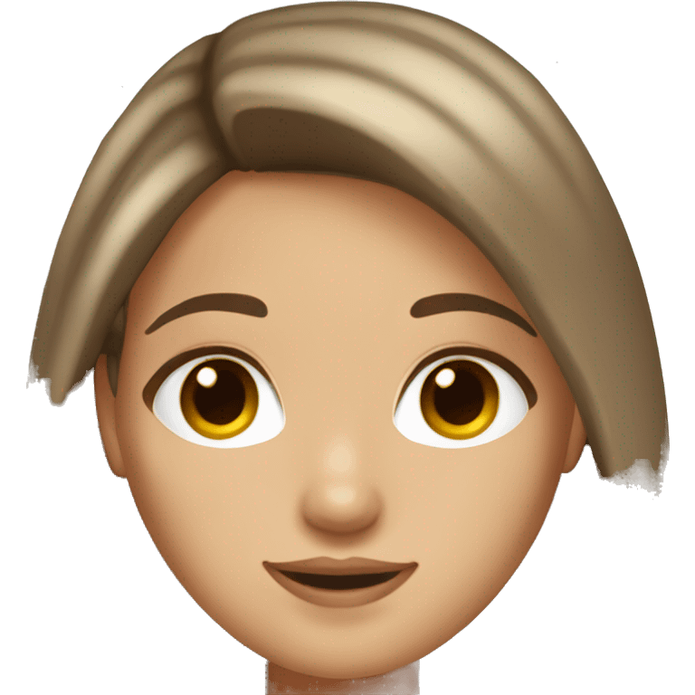 brunette girl with brown eyes and blonde highlights with brown hair and light skin emoji