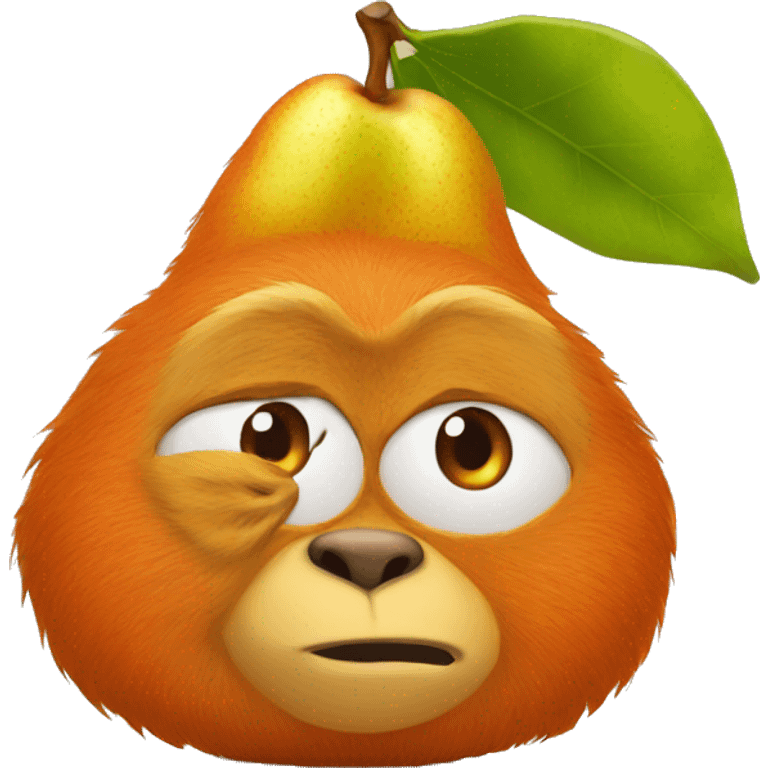 pear holds Orang utan emoji