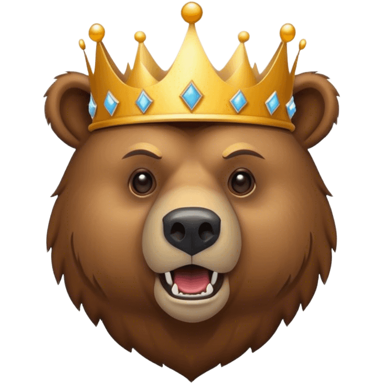 grizzly bear with a crown emoji