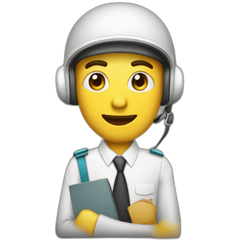 Hombre con casco y carpeta emoji