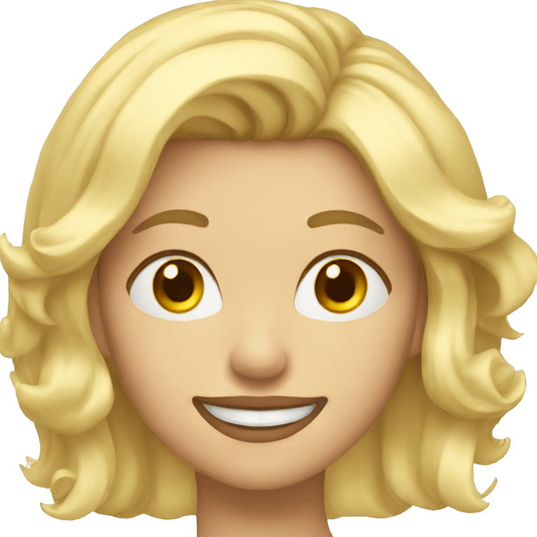 blonde middle length hair woman winking emoji