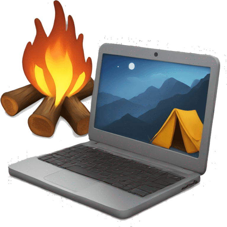 Laptop by a Campfire  emoji