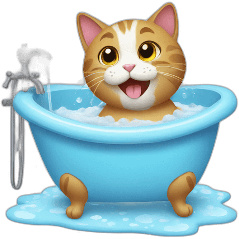 cat having a bath emoji