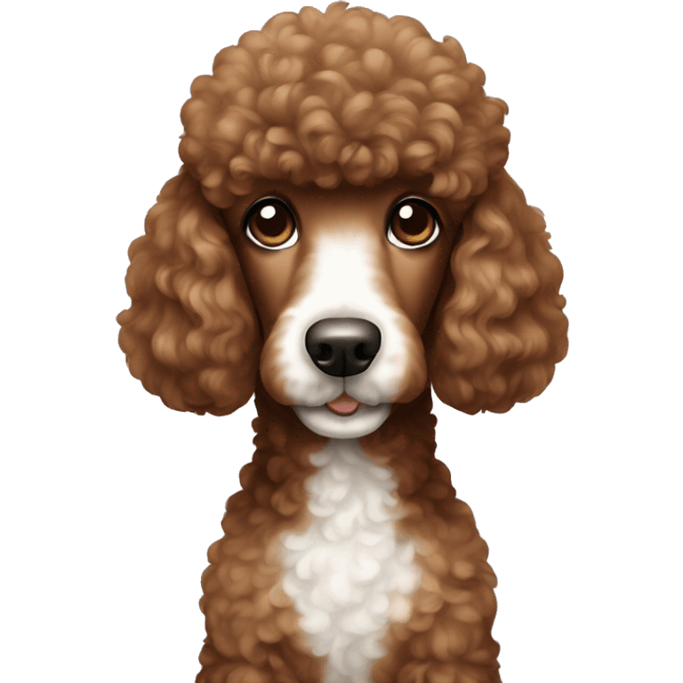 brown poodle with white chest emoji