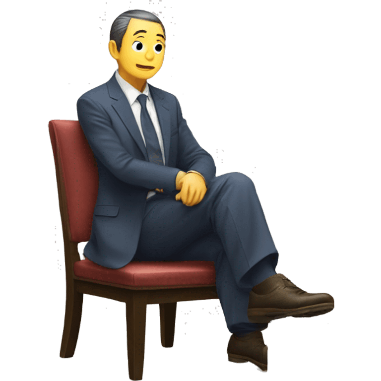 A Japanese gentleman takes off his shoes and sits "seiza" on a chair. emoji