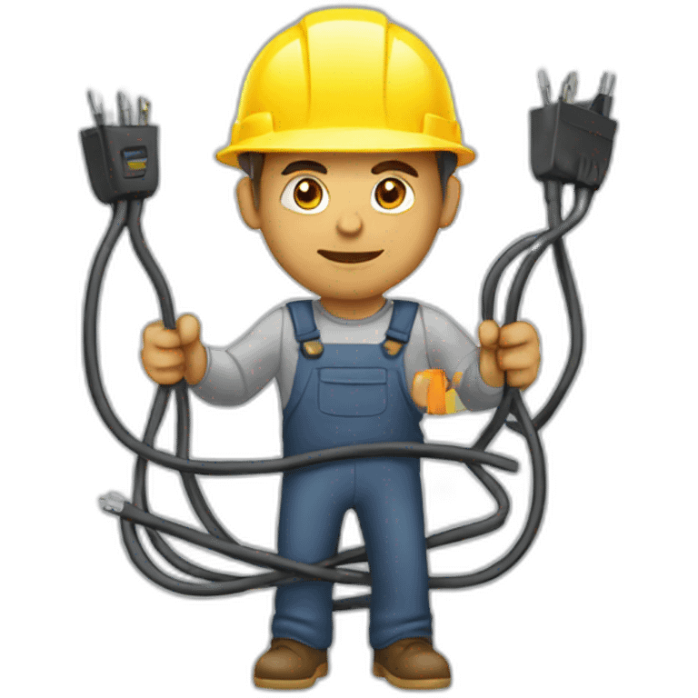 man working with cables emoji