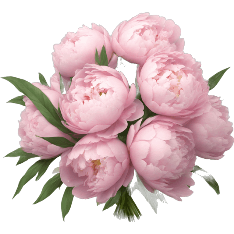 a large bouquet of soft pink peonies in full height emoji