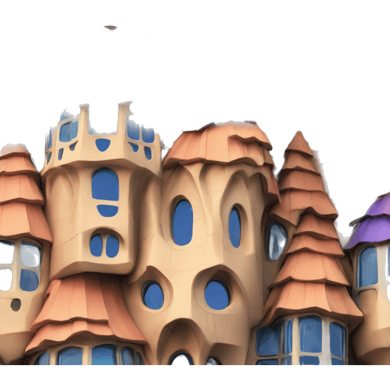 Gaudí colorful house emoji