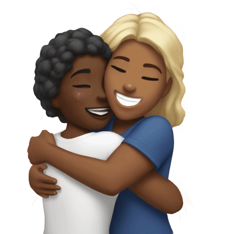 White Sisters hugging with fireworks emoji