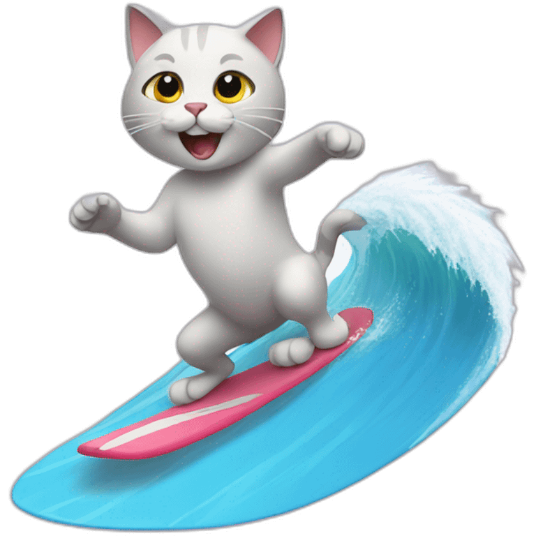 Cat surfing emoji