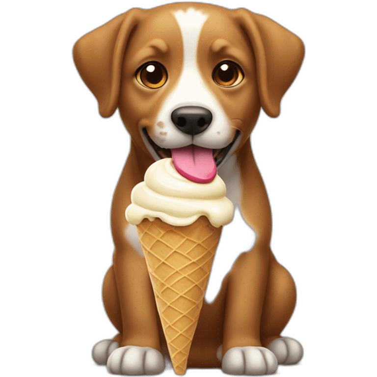 Doggie eating ice cream emoji