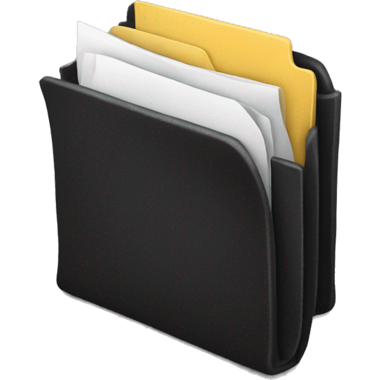 3d black folder with clothes inside emoji