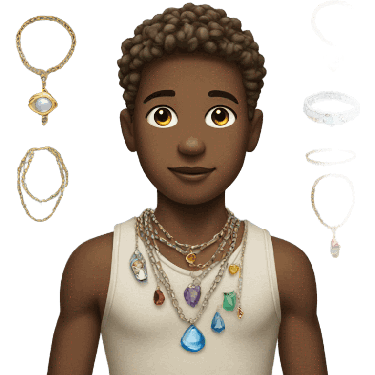 realistic boy wearing jewelry emoji